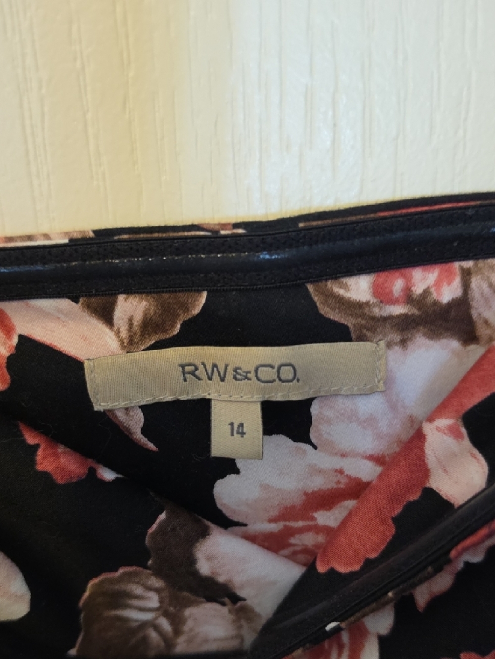 RW&CO. Black Floral Mini Dress with Pink & Brown Accents - Picture 2 of 7